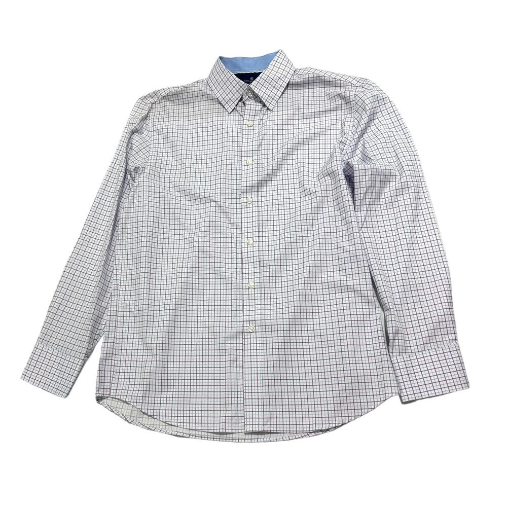 Con.struct‎ Button Up Shirt Men’s Medium Slim Plaid Performance Stretch No-Iron
